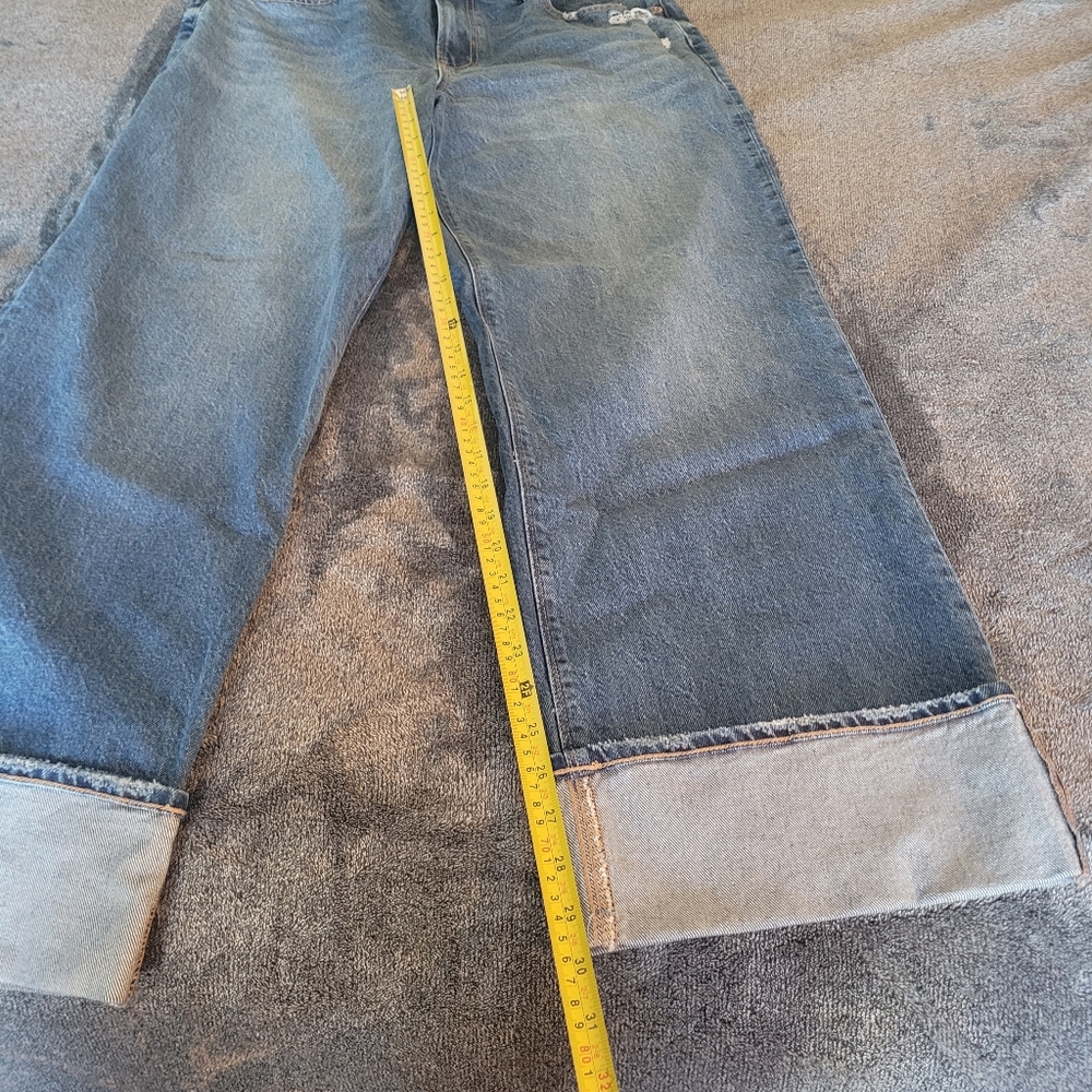 American Eagle Outfitters Mid Blue Wide Leg Jeans - Picture 4 of 6